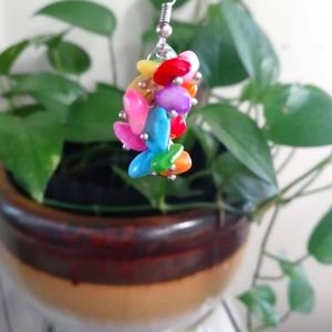 Natural stone earrings of different colors and shapes. Handmade with stainless.